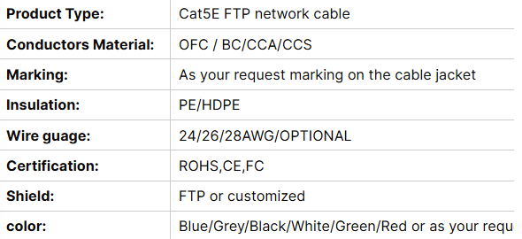 Cable Lan Cat 5e Ftp 305m  