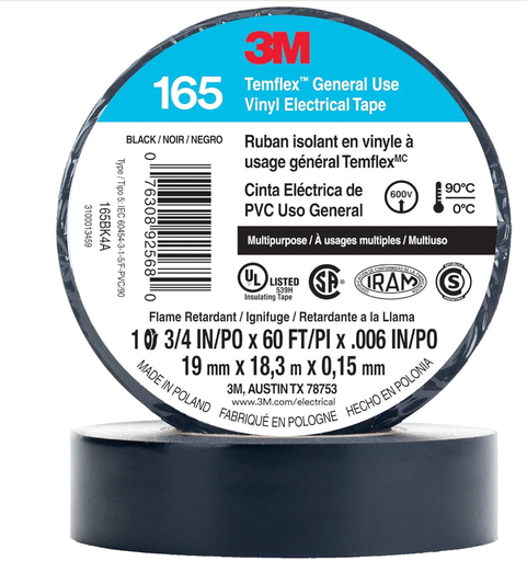 3M Tape 165, Black,