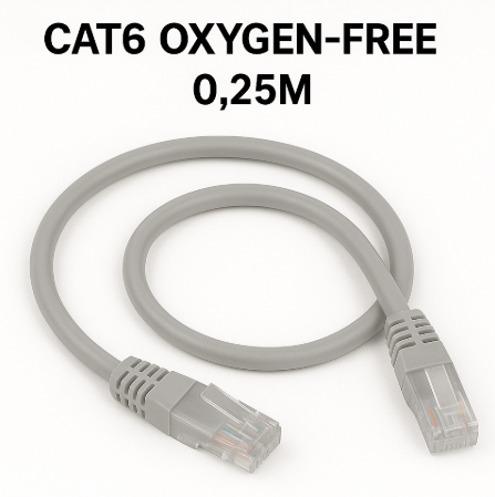 PATCH CORD – CAT6 OXYGEN-FREE 0.25M